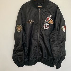 Quilted Patched Aviation Bomber Jacket